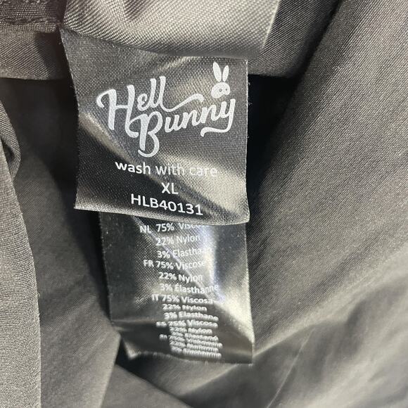 Hell Bunny Dress Womens Extra Large XL Black Sleeveless Deep V Neck Pencil Layer - Picture 10 of 13
